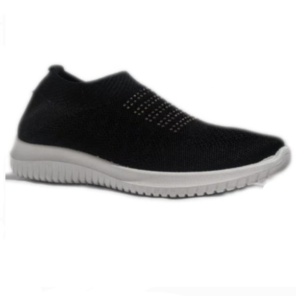 Walky Women Comfortable Sock Slip On Black Sneaker - Picture 6 of 8